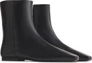 Reformation Remy Leather Flat Ankle Bootie