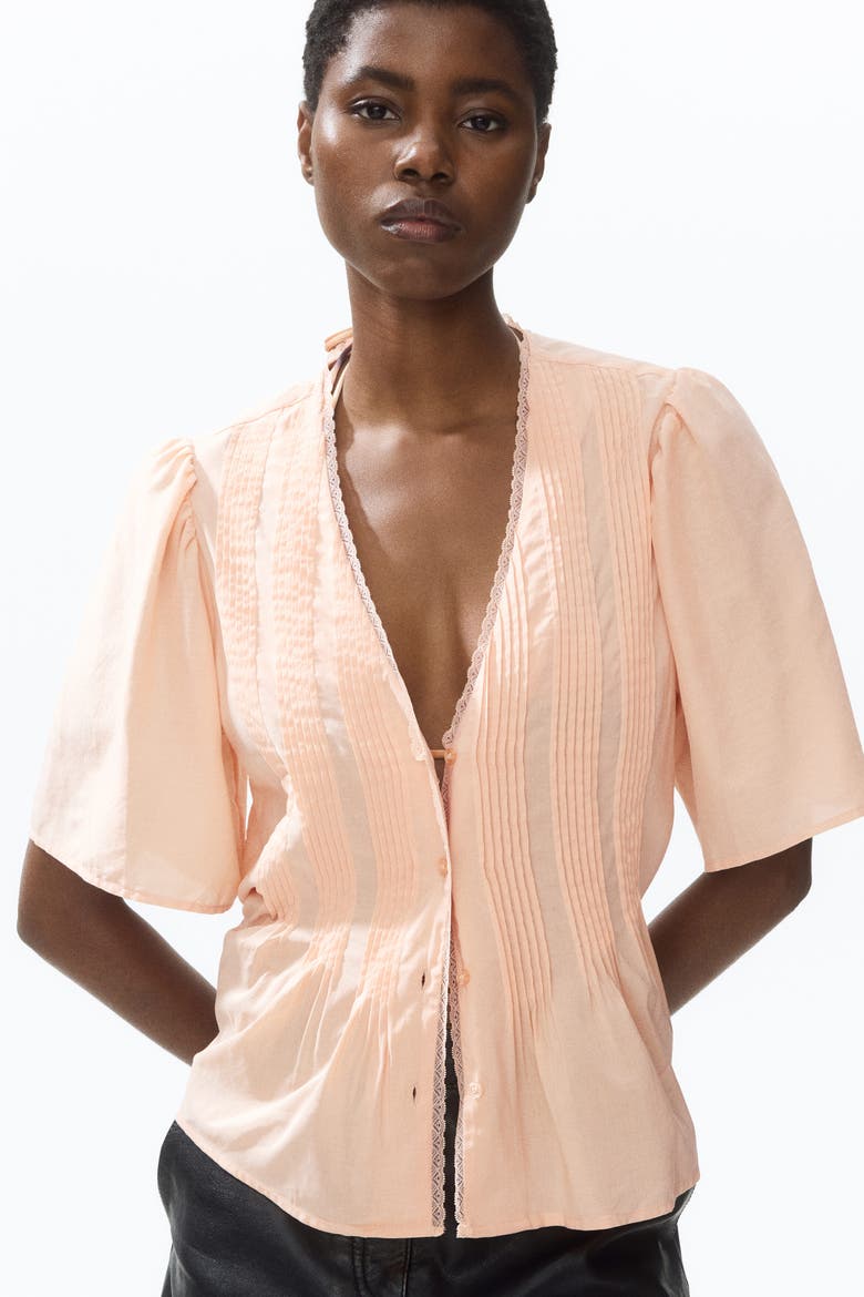 Pintucked Blouse, Alternate, color, Apricot