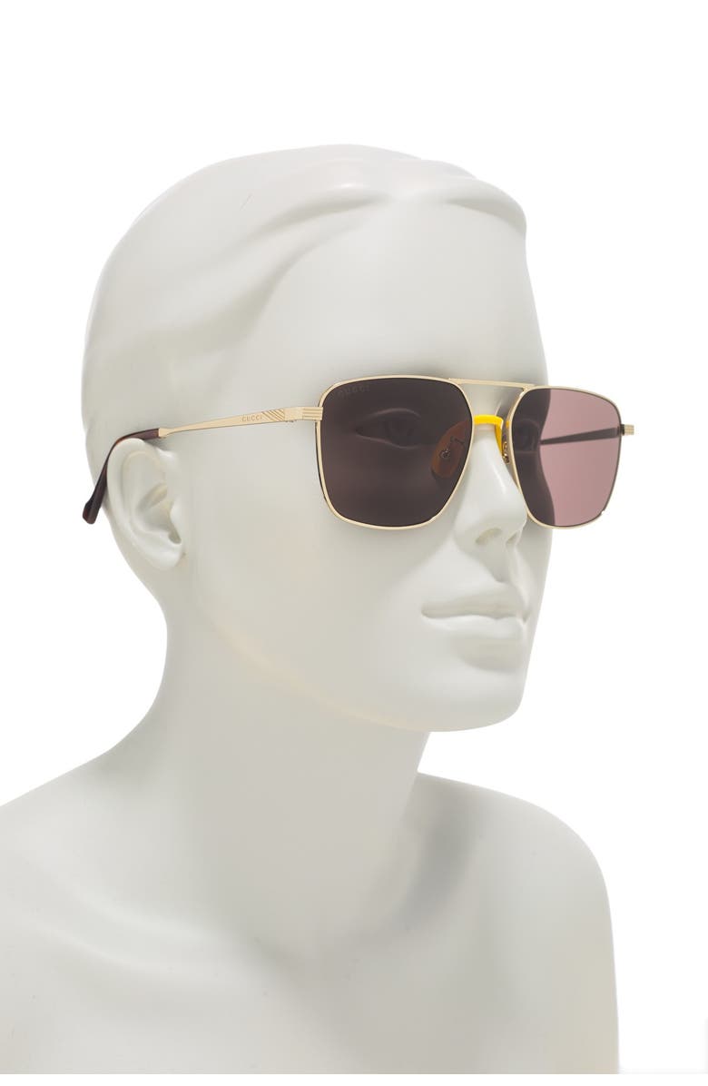 Gucci 57mm Square Sunglasses, Alternate, color,