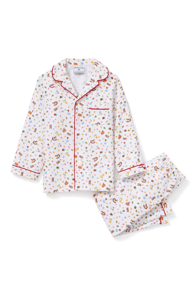 Kids' Two-Piece Cotton Blend Pajamas, Main, color, WHITE
