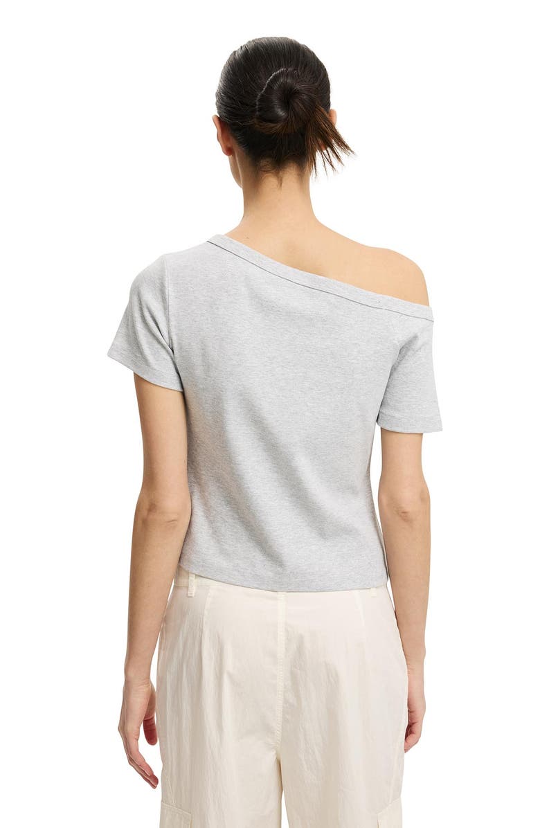 Cotton On Women's Arlie Asymmetric Short Sleeve, Alternate, color, Grey Marle