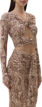 AFRM Whitney Ruched Cutout Crop Top