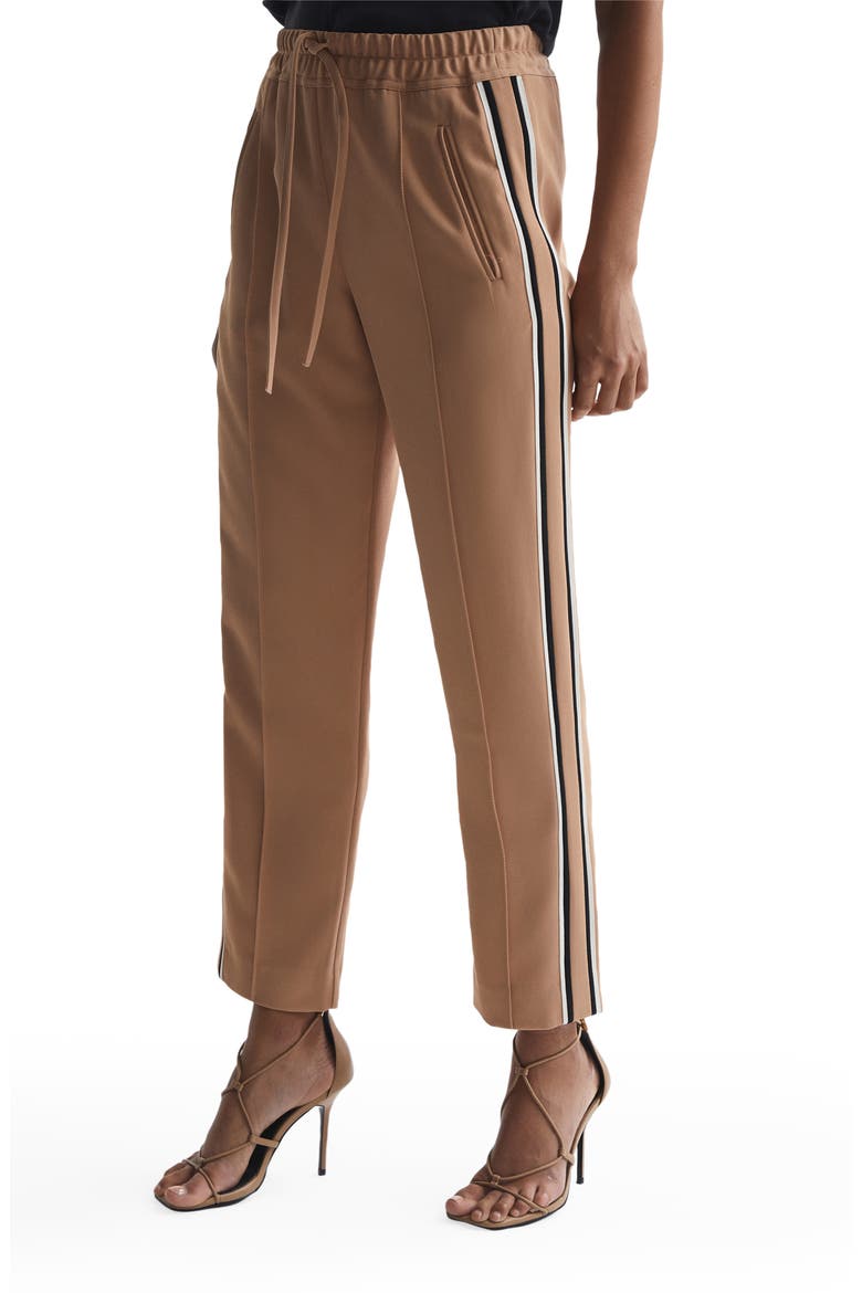 Tre Side Stripe Tapered Pants, Main, color, CAMEL