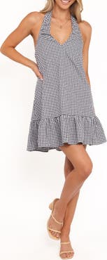 Petal & Pup Samson Gingham Halter Mini Dress