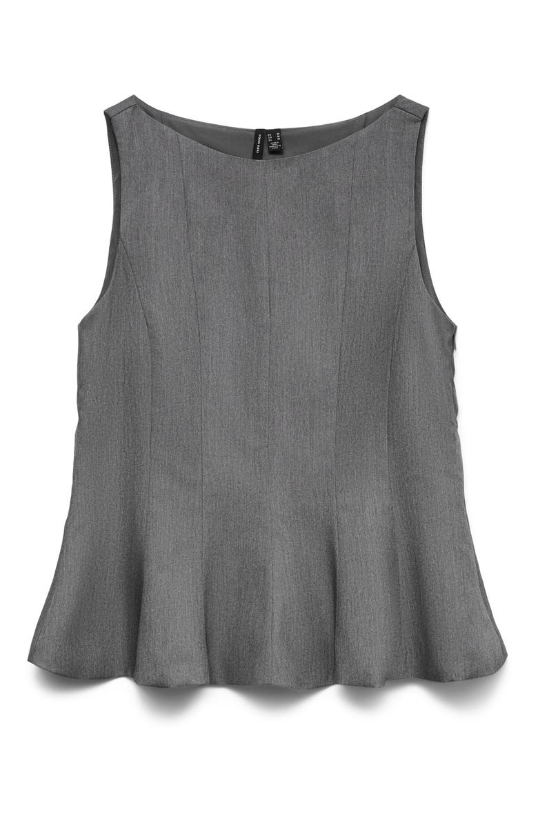 VERO MODA Kimberly Sleeveless Peplum Top, Alternate, color, Dark Grey