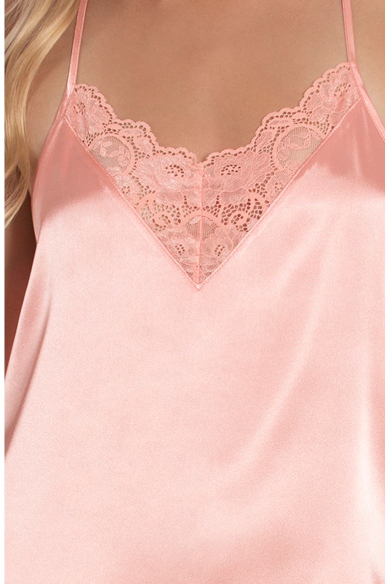 Grace Short Satin Pajamas, Alternate, color, SOFT CORAL