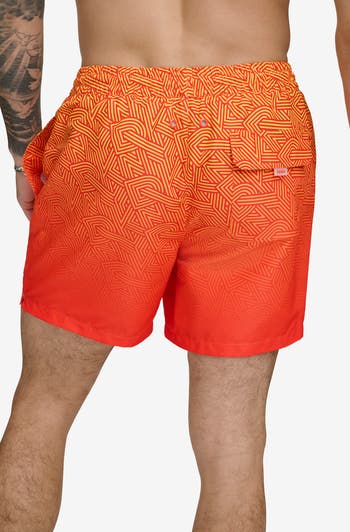Ombré Crosswalk Swim Trunks