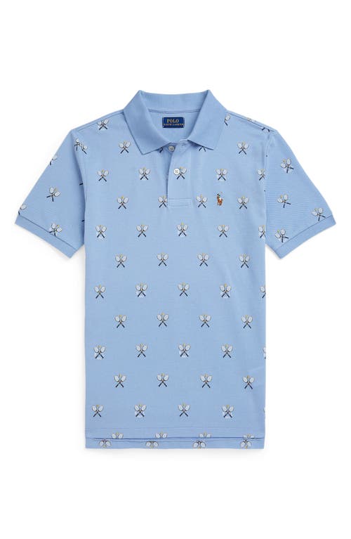 Polo Ralph Lauren Kids' Tennis Racquet Print Cotton Piqué Polo