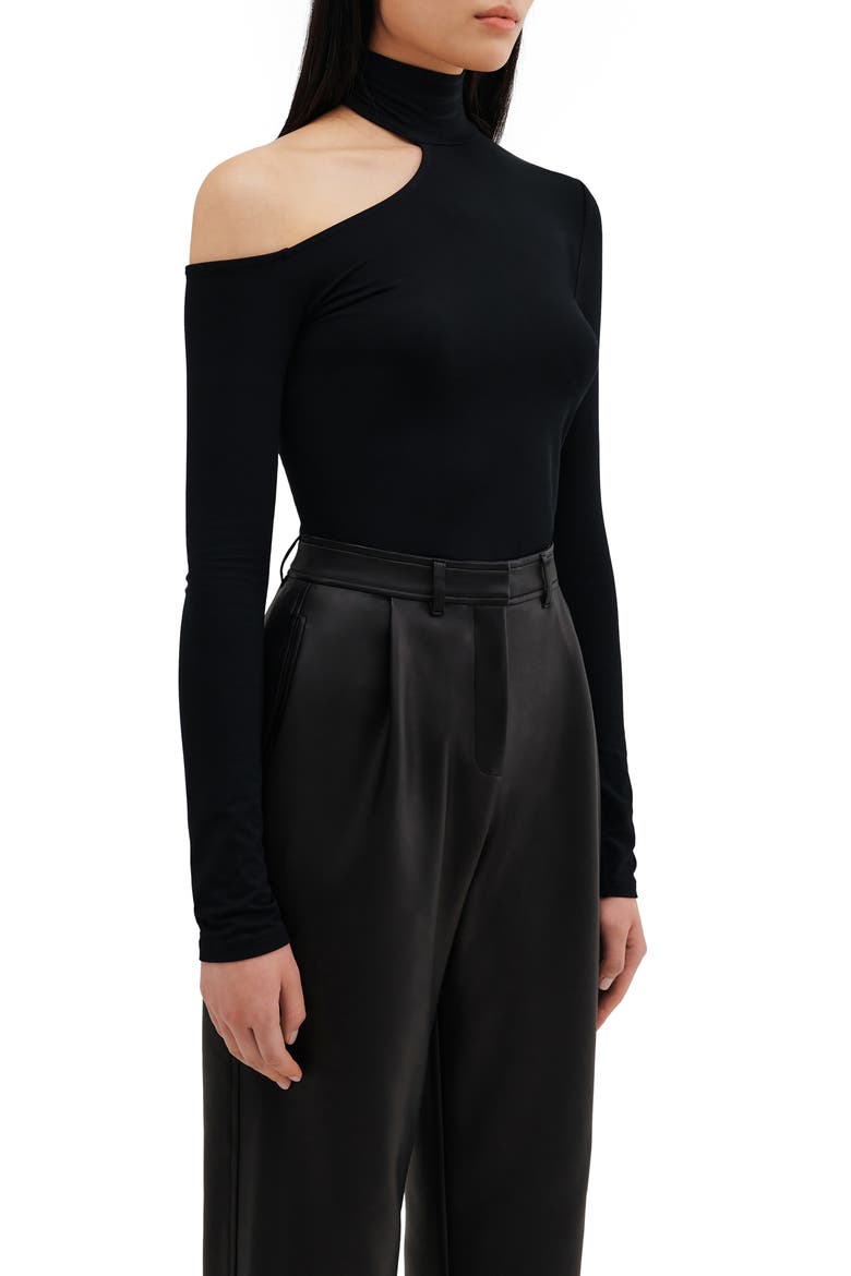 Evan Cutout Turtleneck Top, Alternate, color, BLACK