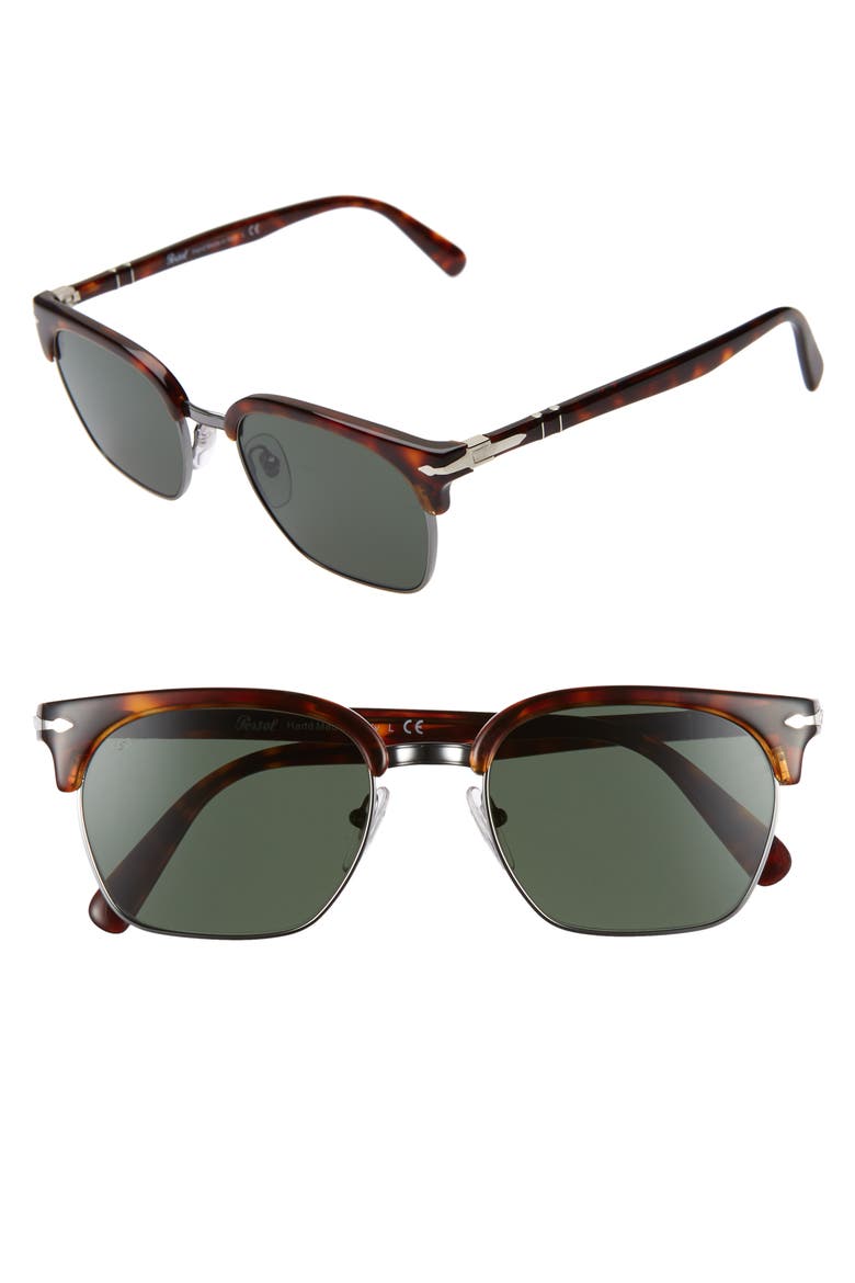 53mm Sunglasses, Main, color, HAVANA/ GREEN SOLID