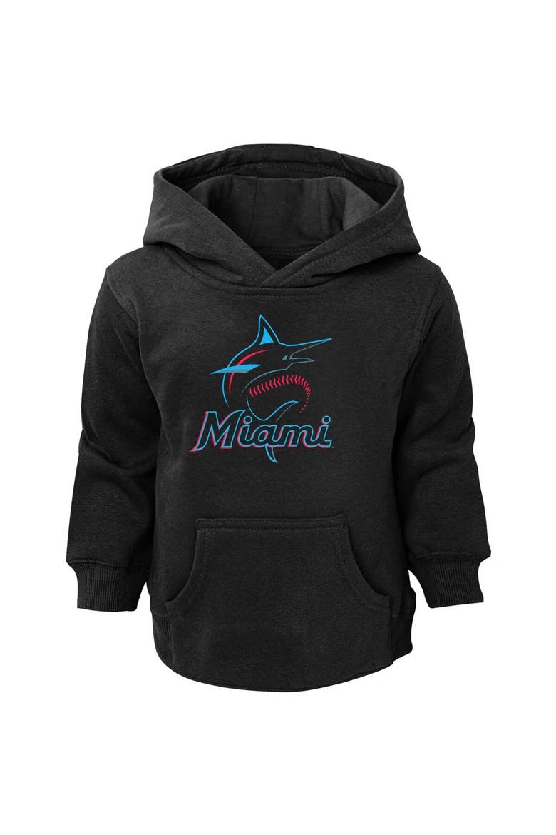 Toddler Black Miami Marlins Primary Logo Pullover Hoodie, Main, color, Black