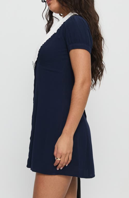 Princess Polly Fabiola Collared Minidress In Blue