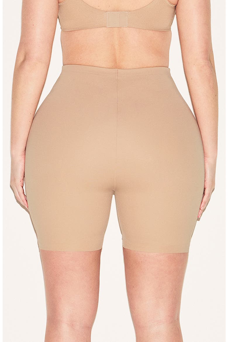Hip Enhancing Mid Thigh Padded Shorts, Alternate, color, CLAY