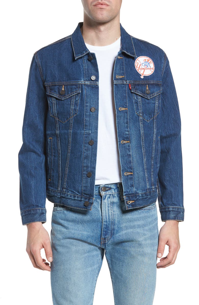 Levi's<sup>®</sup> MLB Yankees Denim Trucker Jacket, Main, color, 