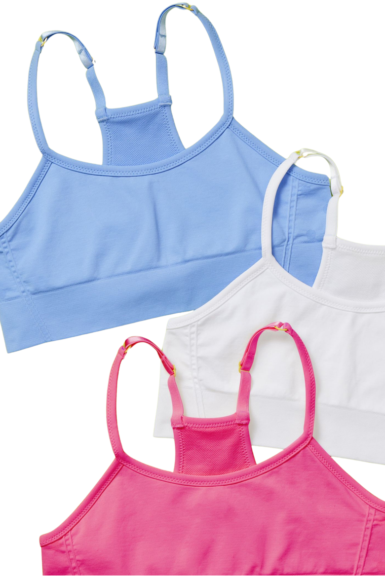3PK Sugar Seamless Bra, Alternate, color, Sky