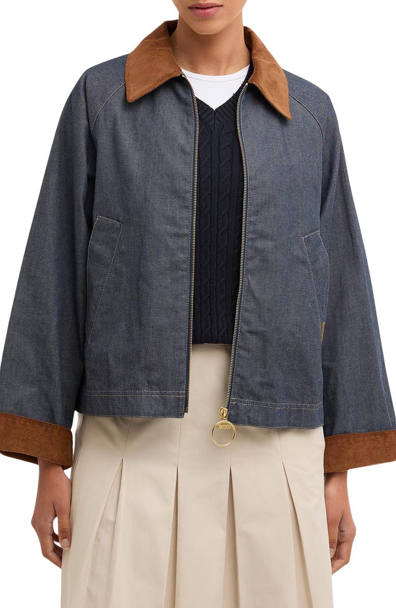 Barbour Freckleton Denim Swing Jacket, Main, color, Indigo / Dress