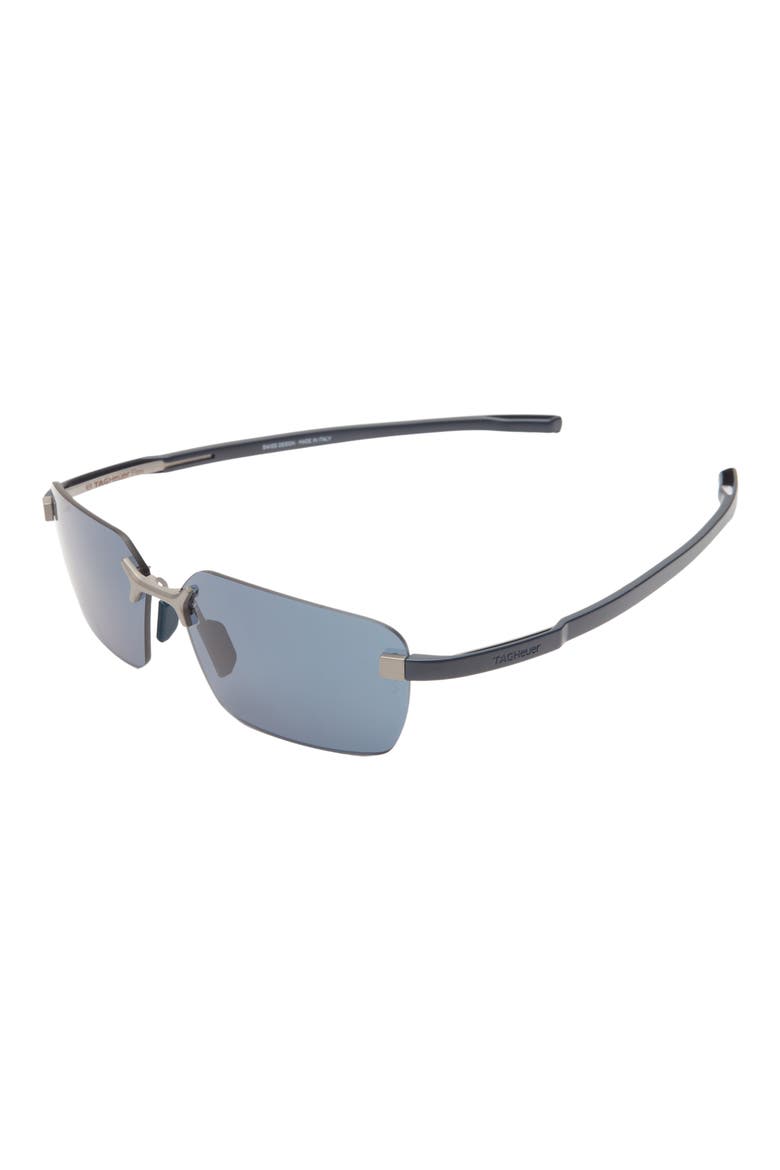 Flex 59mm Rectangular Sport Sunglasses, Alternate, color, MATTE BLUE / BLUE