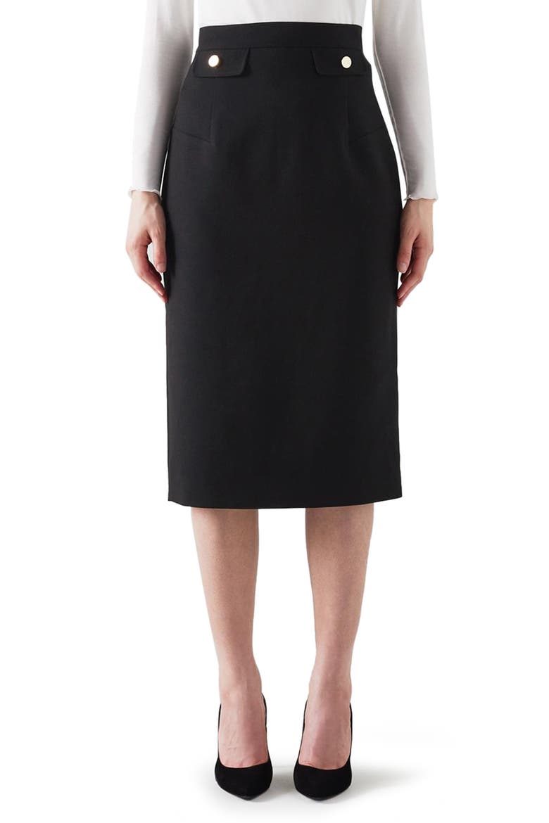 Folly Pencil Skirt, Main, color, BLACK