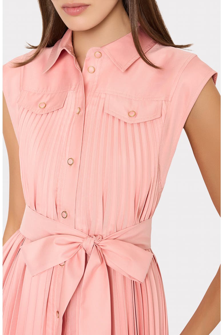 Johanna Pleat Twill Midi Shirtdress, Alternate, color, BLUSH