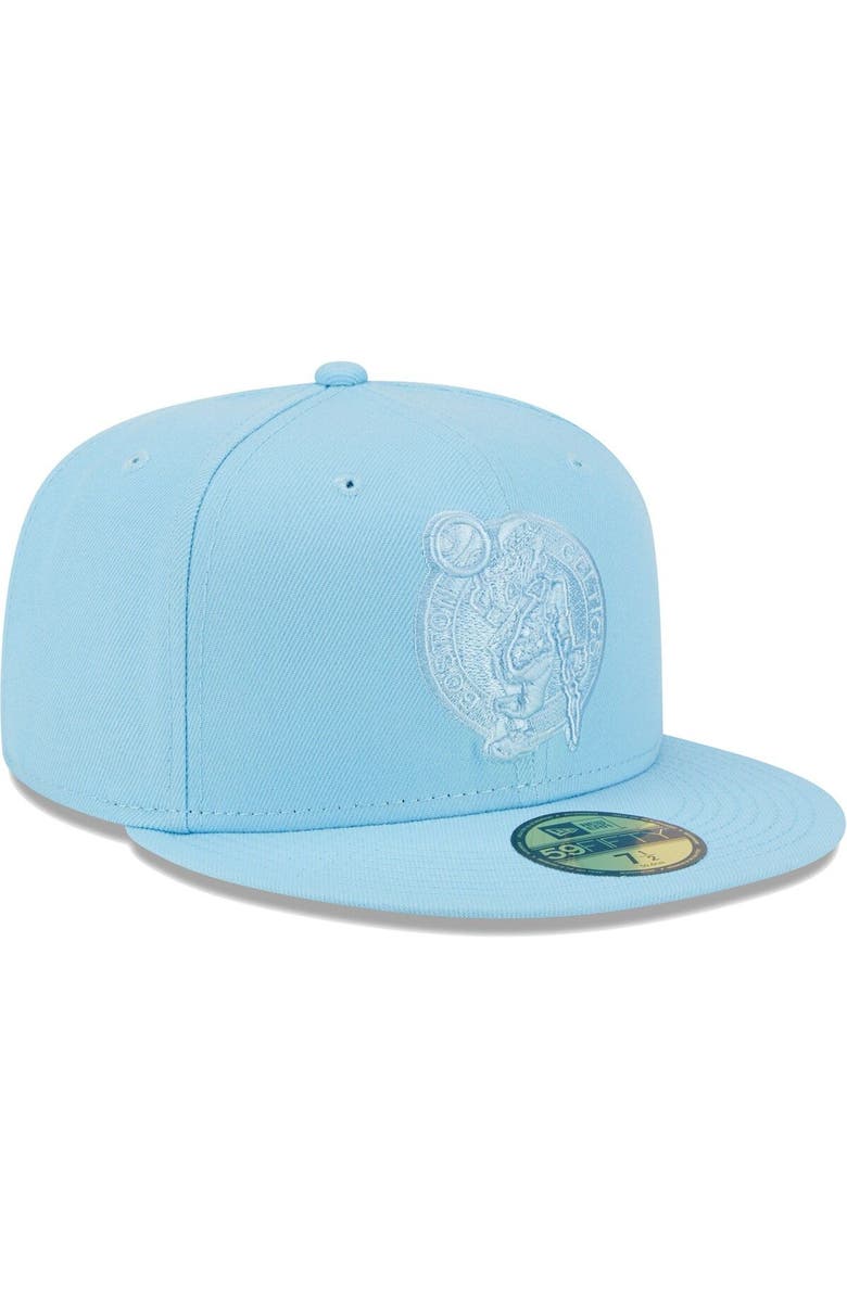 New Era Men's New Era Powder Blue Boston Celtics Spring Color Pack 59FIFTY Fitted Hat, Alternate, color, 