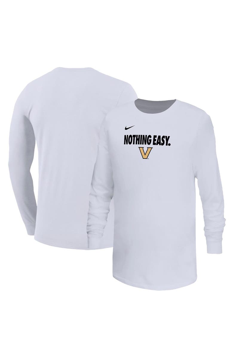 Nike Youth Nike White Vanderbilt Commodores 2025 On-Court Bench Long Sleeve T-Shirt, Alternate, color, 