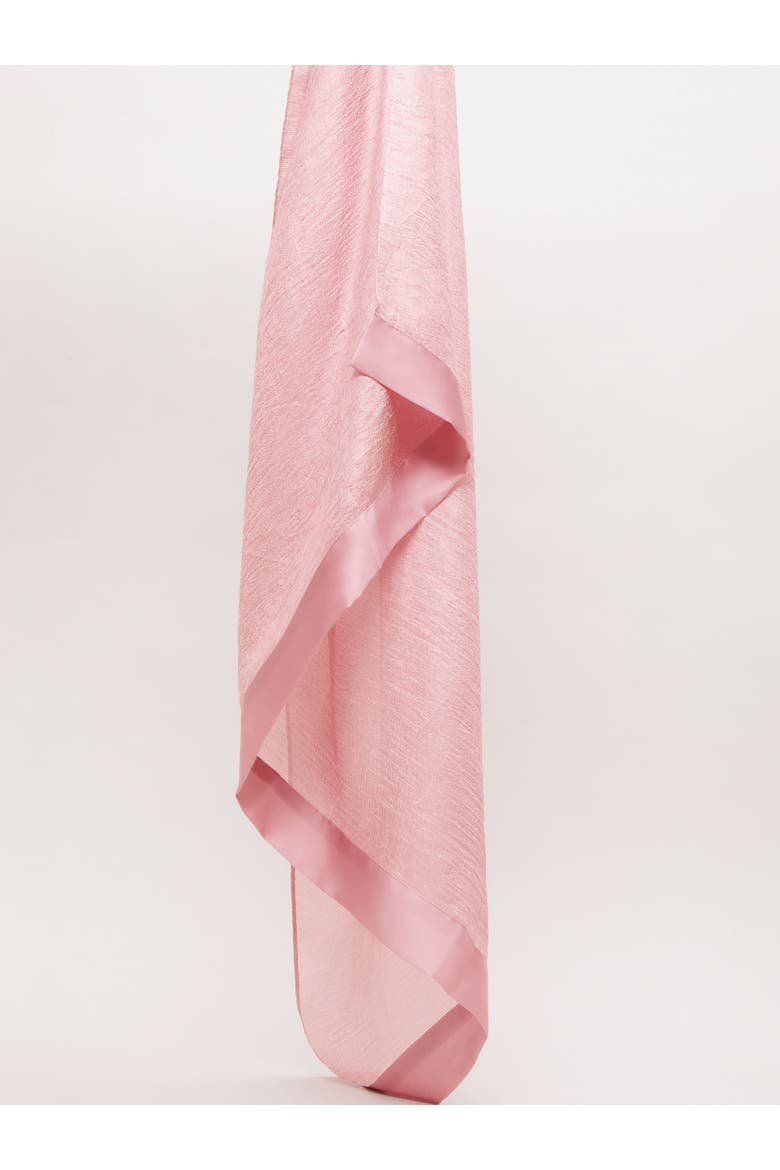 Satin Trim Scarf, Alternate, color, Pale Pink