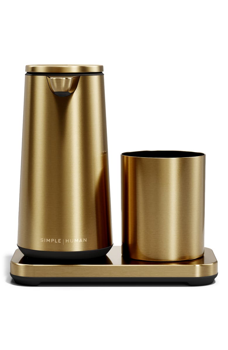 simplehuman Rechargeable Sensor Pump Foam Soap Dispenser with Caddy Cup, Main, color,