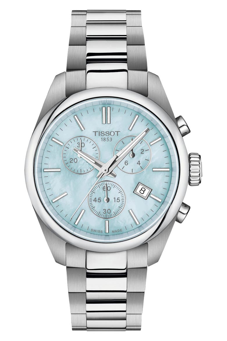 PR 100 Chronograph Bracelet Watch, 36mm, Main, color, BLUE MOTHER OF PEARL