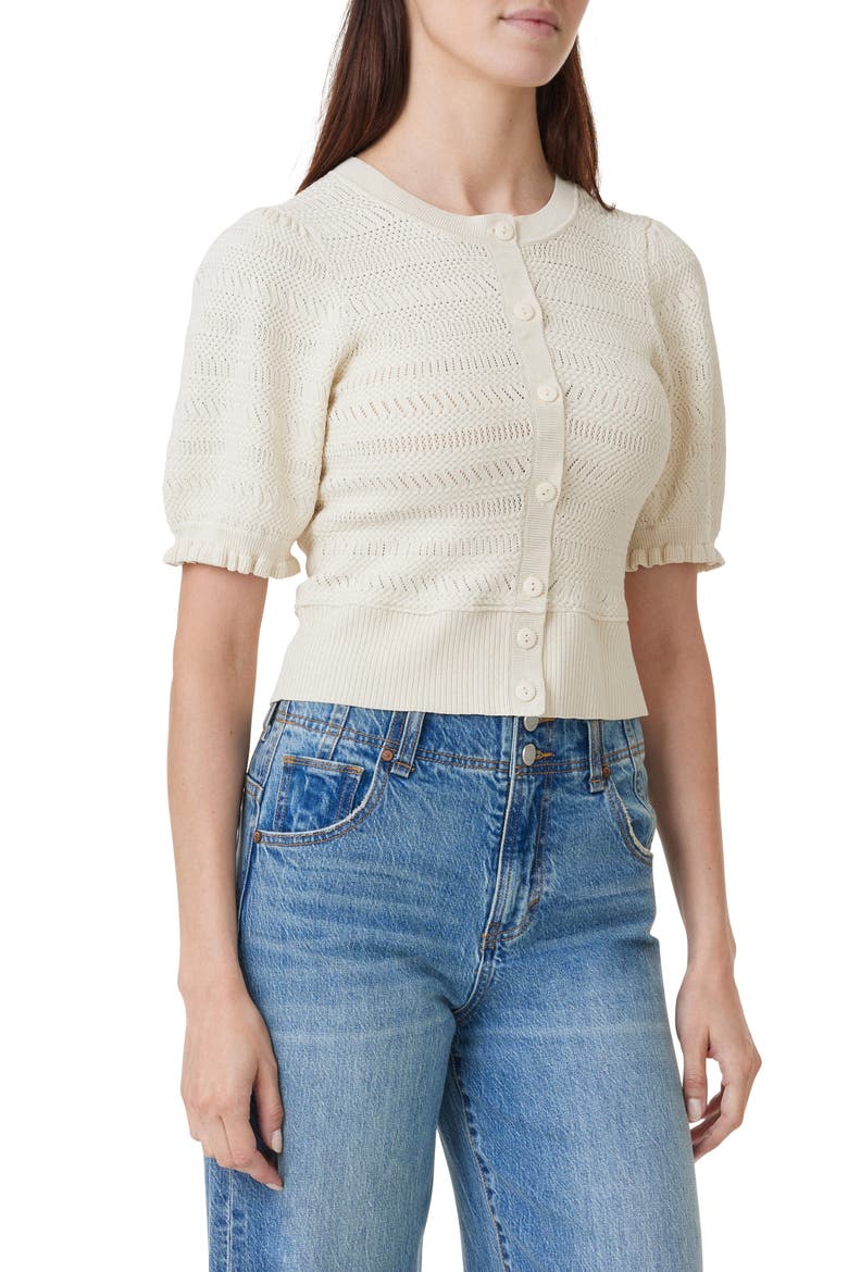 Pointelle Stitch Cardigan, Alternate, color, BIRCH
