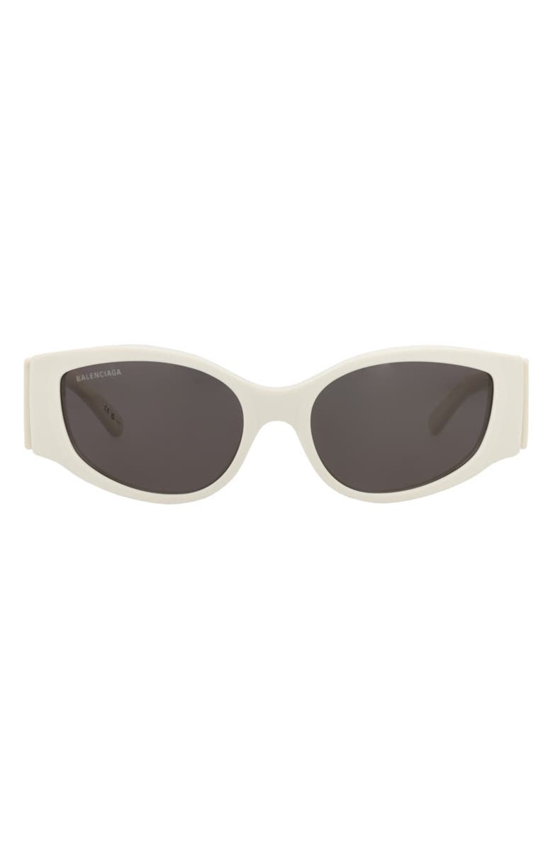 Balenciaga 56mm Oval Sunglasses, Main, color, White White Grey