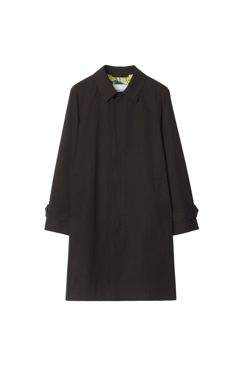 Burberry Long Highgrove Gabardine Car Coat, Alternate, color, Cog Brown