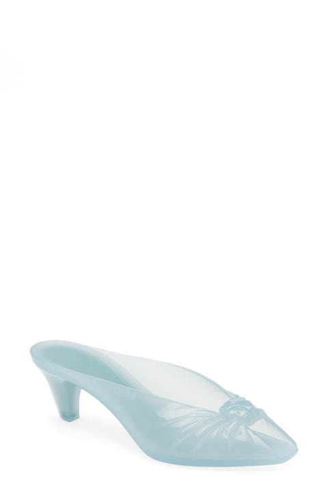 Jelly Peep Toe Kitten Heel Mule (Women)