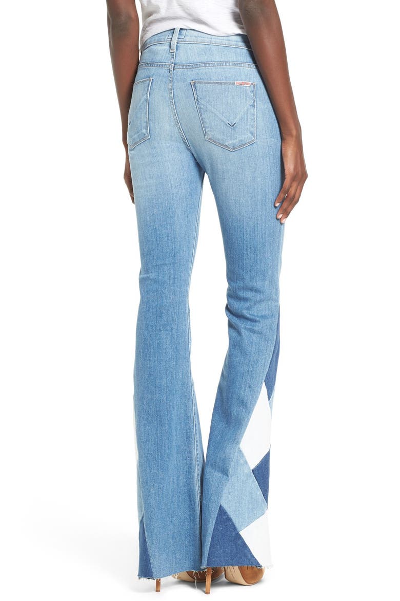 Laurel Patchwork Flare Jeans, Alternate, color, RADIO SILENCE