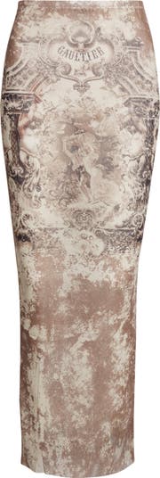 スカート JEAN PAUL GAULTIER MEDAILLON PRINT MESH LONG SKIRT Jean Paul Gaultier Medallion-Print Mesh Maxi Skirt | Neiman