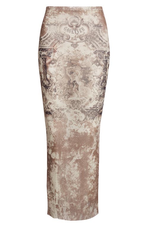 Jean Paul Gaultier Sheer Overlay Sleeveless Midi Skirt In Multi