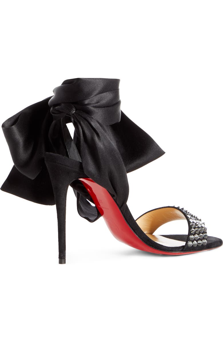 Christian Louboutin Krystal du Desert Spike Ankle Wrap Sandal, Alternate, color,