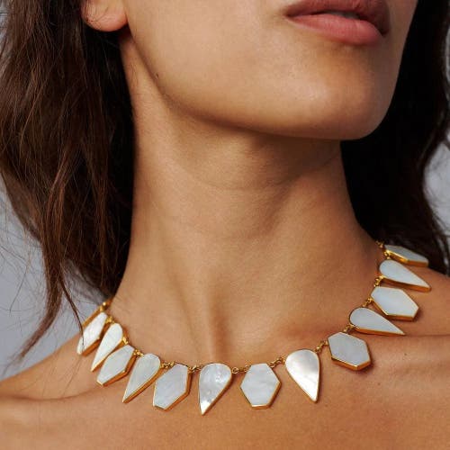 Freya Rose Warrioress Mother Of Pearl Necklace In Gold