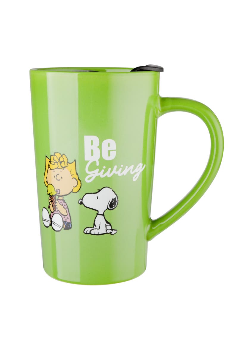 Snoopy Stoneware Travel Cup Set with Lids, Alternate, color, Assorted Colors
