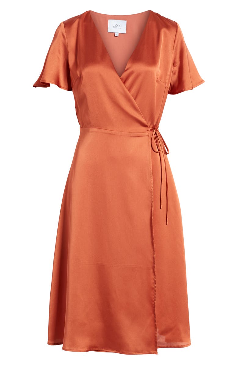 J.O.A. Satin Wrap Dress, Alternate, color,