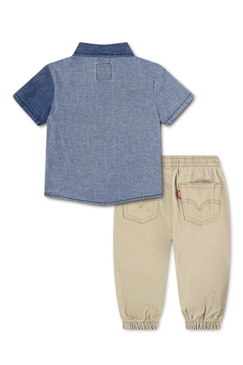 Colorblock Button-Up Shirt & Joggers Set, Alternate, color, RICHARDS