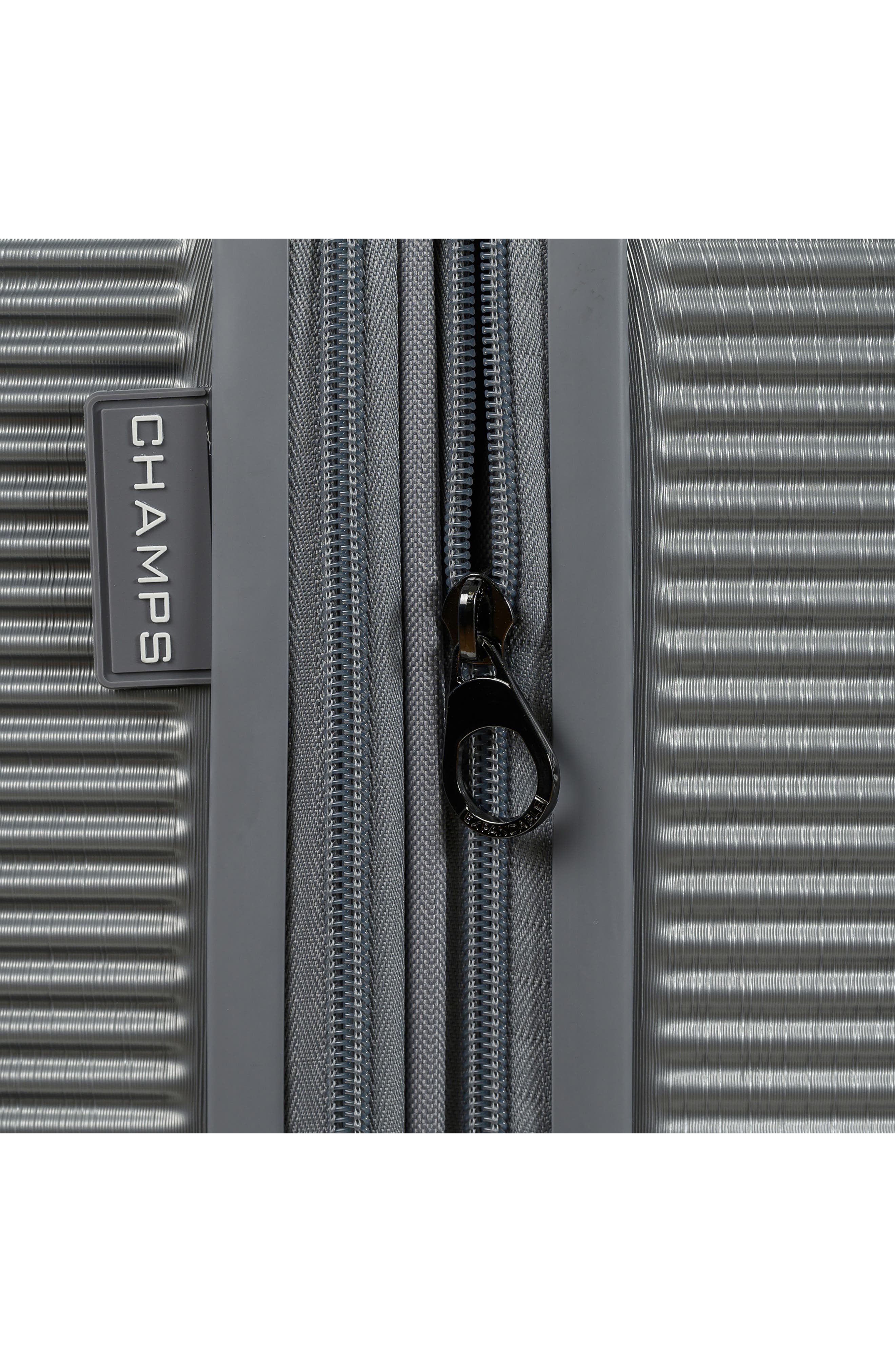 CHAMPS Iconic II Carry-On Hardside Suitcase, Alternate, color, Silver