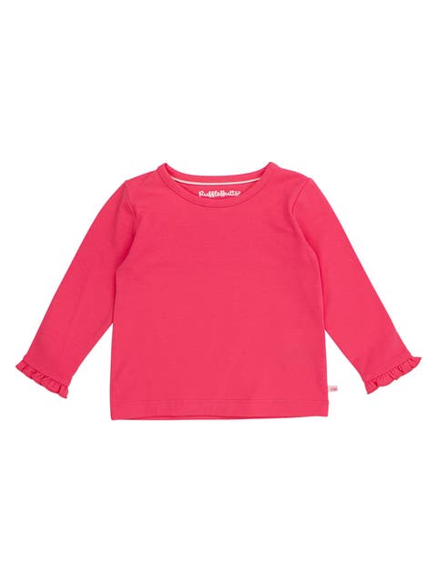 Knit Long Sleeve Ruffle Layering Tee