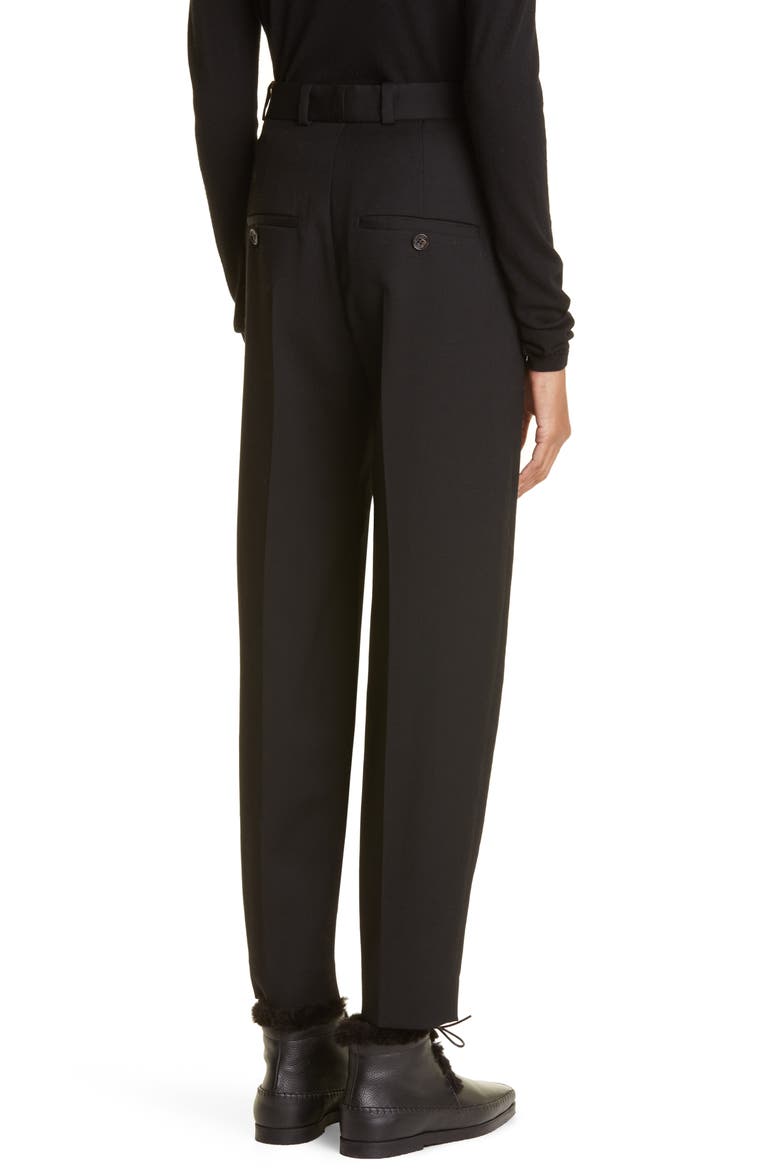 Pleated Wool Trousers, Alternate, color, BLACK