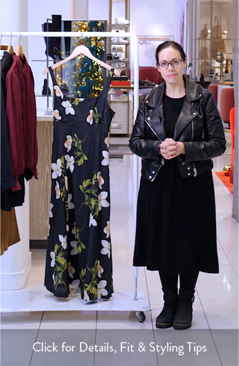 Floral Square Neck Cotton Dress, sales video thumbnail