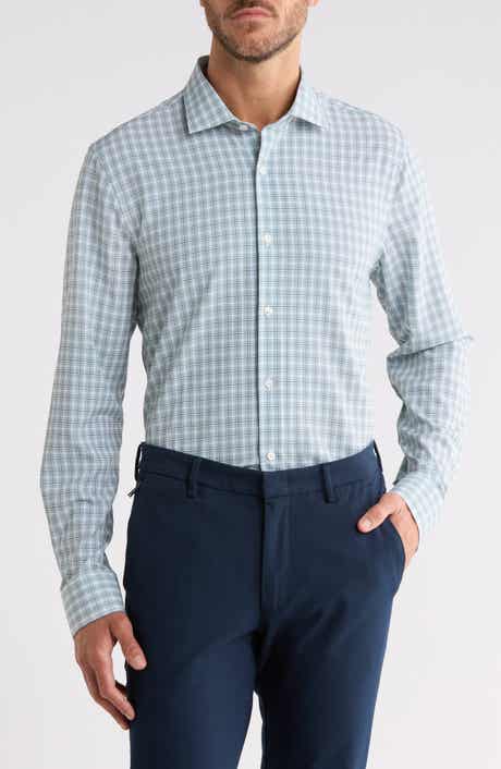 Slim Fit Performance Plaid Dress Shirt