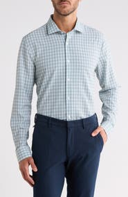 Perry Ellis Slim Fit Performance Plaid Dress Shirt