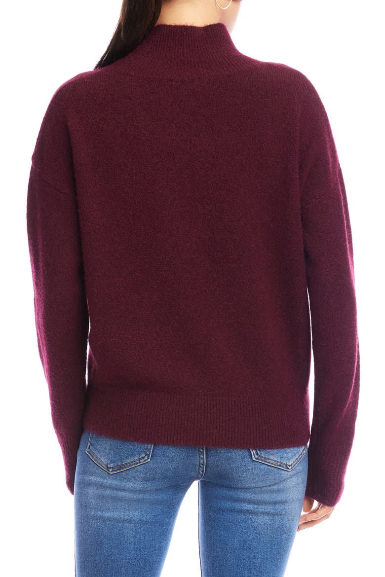 Crossover Collar Sweater, Alternate, color, WINE