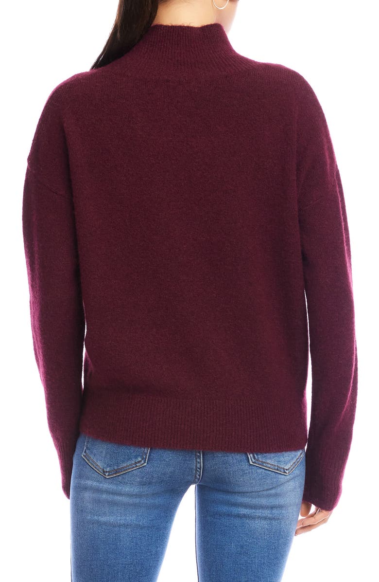 Karen Kane Crossover Collar Sweater, Alternate, color, Wine