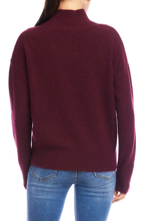 Karen Kane Crossover Collar Sweater In Burgundy