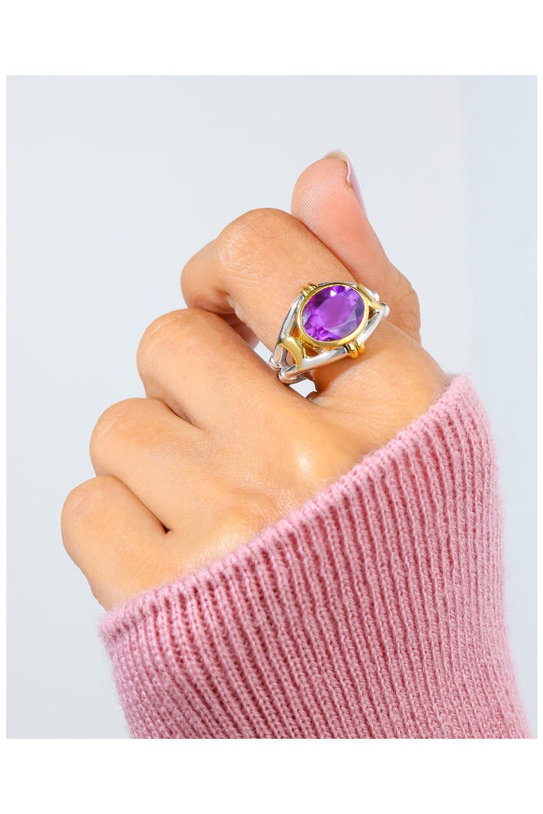 Bezel Set Amethyst Ring, Alternate, color, PURPLE